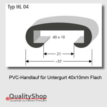 PVC Handlauf Typ. HL04 für Flachstahl 40x10mm
